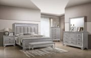 Vail Gray LED Upholstered Panel Bedroom Set - Gate FurnitureBedroom Set