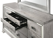 Vail Gray LED Upholstered Panel Bedroom Set - Gate FurnitureBedroom Set