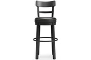 Valebeck Black Bar Height Bar Stool - Gate FurnitureBarstool