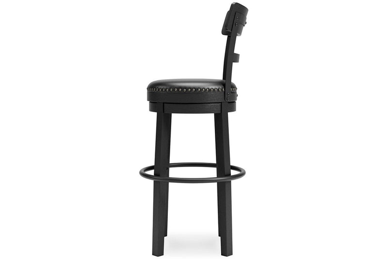 Valebeck Black Bar Height Bar Stool - Gate FurnitureBarstool