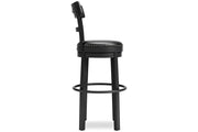 Valebeck Black Bar Height Bar Stool - Gate FurnitureBarstool
