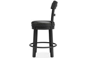 Valebeck Black Counter Height Bar Stool - Gate FurnitureBarstool