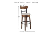 Valebeck Brown Bar Height Bar Stool - Gate FurnitureBarstool