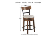 Valebeck Brown Counter Height Bar Stool - Gate FurnitureBarstool