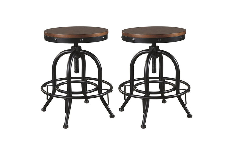Valebeck Brown/Black Counter Height Bar Stool (Set of 2) - Gate FurnitureBarstool