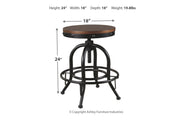 Valebeck Brown/Black Counter Height Bar Stool (Set of 2) - Gate FurnitureBarstool
