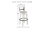 Valebeck White Bar Height Bar Stool - Gate FurnitureBarstool