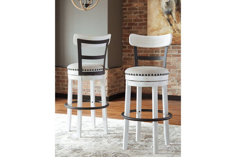 Valebeck White Bar Height Bar Stool - Gate FurnitureBarstool