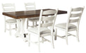 Valebeck White-Brown Dining Room Set - Gate Furniture