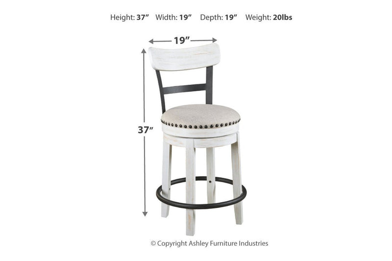 Valebeck White Counter Height Bar Stool - Gate FurnitureBarstool