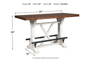 Valebeck White/Brown Counter Height Dining Table - Gate FurnitureCounter Height Table