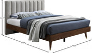 Vance Mid - Century Modern Linen Textured King Bed (3 Boxes) Beige - Gate FurnitureKing Bed