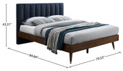 Vance Mid - Century Modern Linen Textured King Bed (3 Boxes) Blue - Gate FurnitureKing Bed