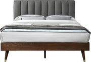 Vance Mid - Century Modern Linen Textured King Bed (3 Boxes) Grey - Gate FurnitureKing Bed