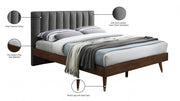 Vance Mid - Century Modern Linen Textured King Bed (3 Boxes) Grey - Gate FurnitureKing Bed