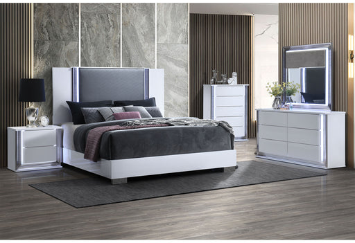 Ylime Smooth White King Bed Group With Vanity Set - YLIME-SMOOTH WHITE-KBG W/ VANITY SET - Gate Furniture