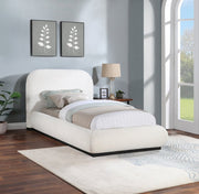 Vaughn Boucle Fabric Twin Bed Cream - Gate FurnitureTwin Bed