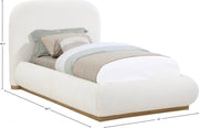 Vaughn Boucle Fabric Twin Bed Cream - Gate FurnitureTwin Bed