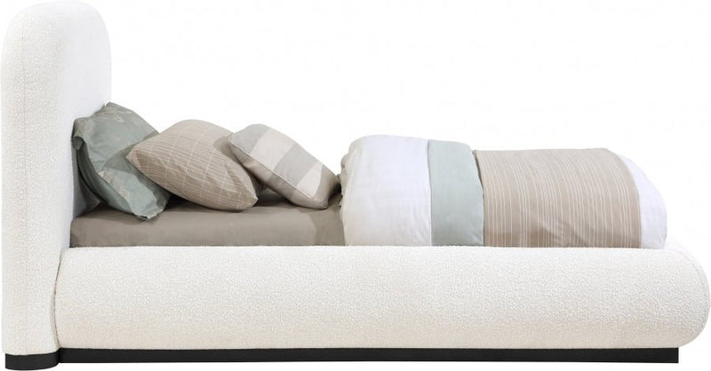 Vaughn Boucle Fabric Twin Bed Cream - Gate FurnitureTwin Bed