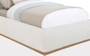 Vaughn Boucle Fabric Twin Bed Cream - Gate FurnitureTwin Bed