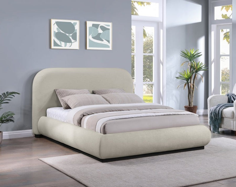 Vaughn Chenille Fabric King Bed Beige - Gate FurnitureKing Bed