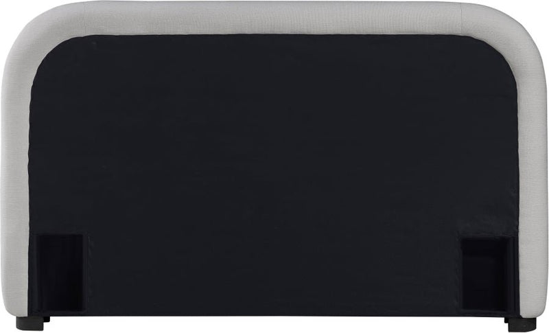 Vaughn Chenille Fabric Queen Bed Grey - Gate FurnitureQueen Bed