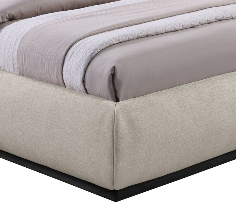 Vaughn Chenille Fabric Twin Bed Beige - Gate FurnitureTwin Bed