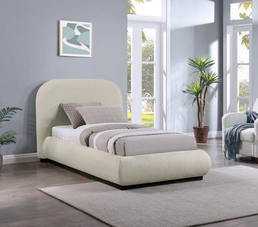 Vaughn Chenille Fabric Twin Bed Beige - Gate FurnitureTwin Bed