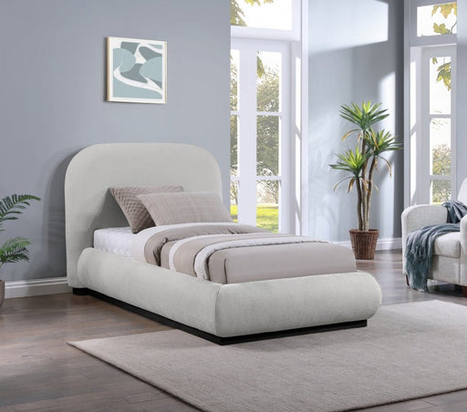 Vaughn Chenille Fabric Twin Bed Grey - Gate FurnitureTwin Bed