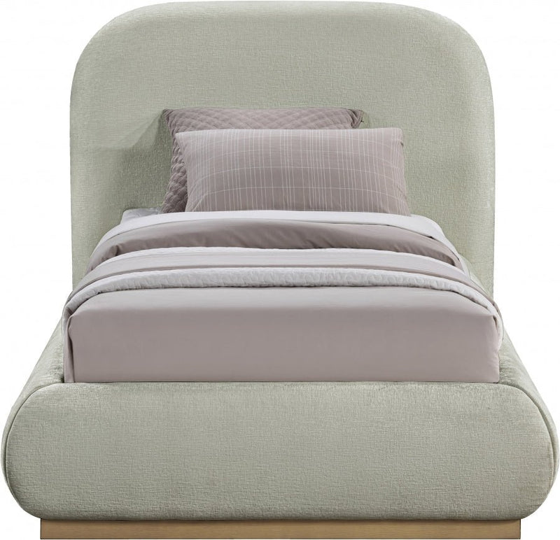 Vaughn Chenille Fabric Twin Bed Mint - Gate FurnitureTwin Bed