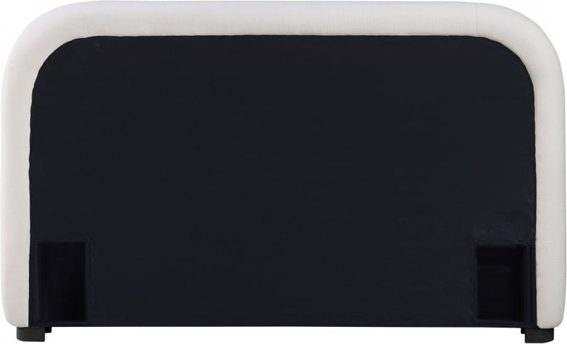 Vaughn Linen Textured Full Bed Cream - B1212Cream-F