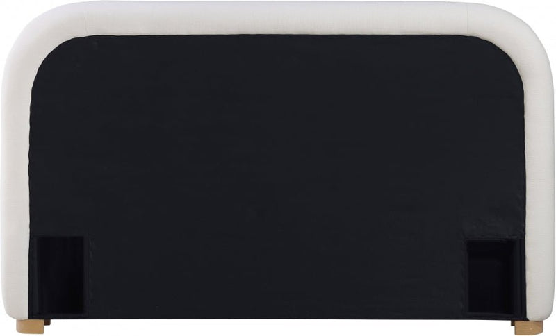 Vaughn Linen Textured King Bed Cream - Gate FurnitureKing Bed