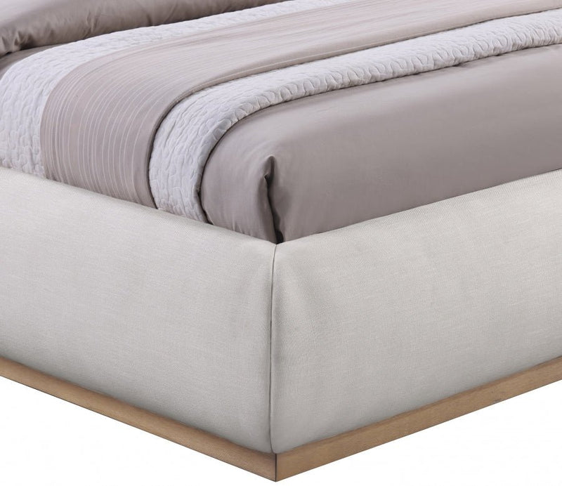 Vaughn Linen Textured King Bed Cream - Gate FurnitureKing Bed
