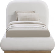 Vaughn Linen Textured Twin Bed Cream - Gate FurnitureTwin Bed