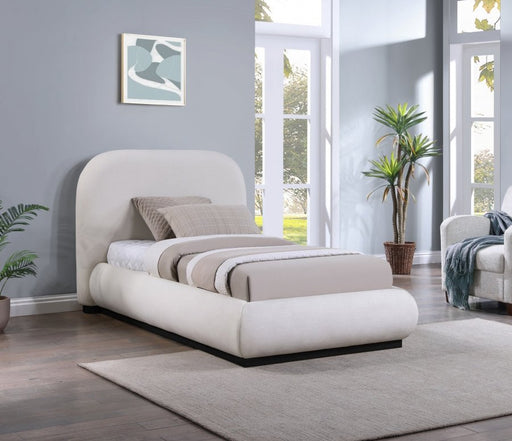 Vaughn Linen Textured Twin Bed Cream - Gate FurnitureTwin Bed