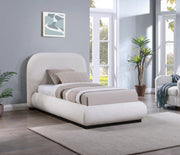 Vaughn Linen Textured Twin Bed Cream - Gate FurnitureTwin Bed