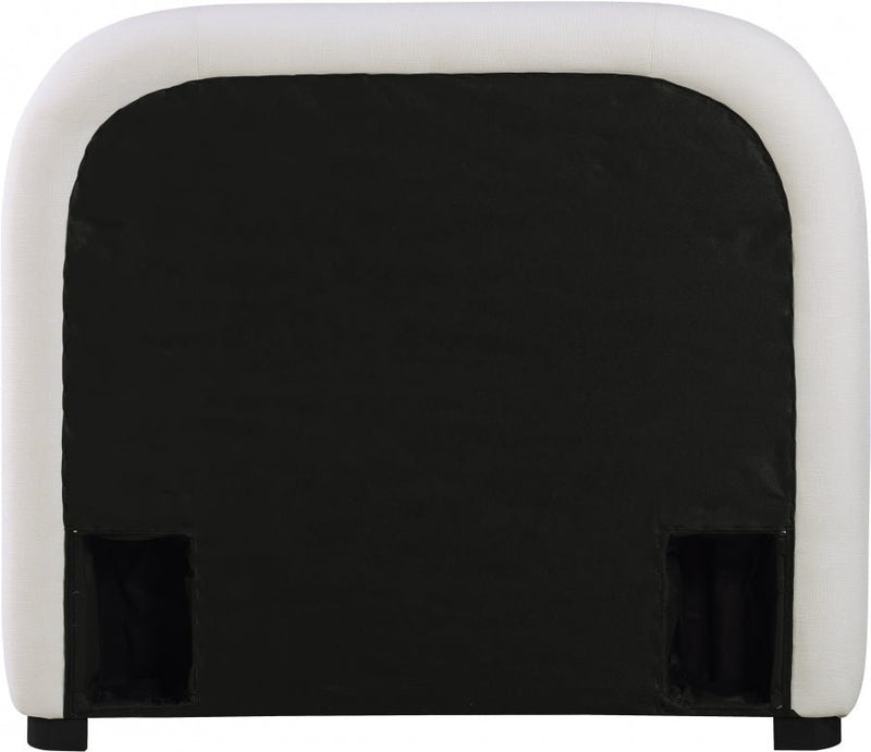 Vaughn Linen Textured Twin Bed Cream - Gate FurnitureTwin Bed