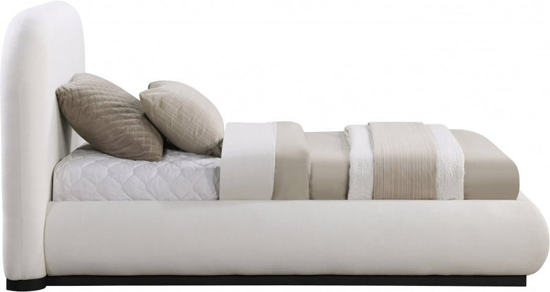 Vaughn Linen Textured Twin Bed Cream - Gate FurnitureTwin Bed