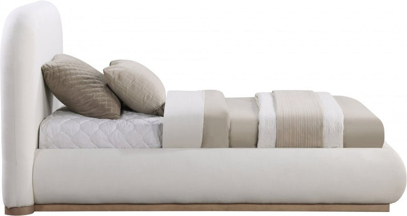 Vaughn Linen Textured Twin Bed Cream - Gate FurnitureTwin Bed