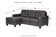 Venaldi Gunmetal Sofa Chaise - Gate FurnitureSectional