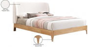 Ventura Fabric Queen Bed Cream - Gate FurnitureQueen Bed
