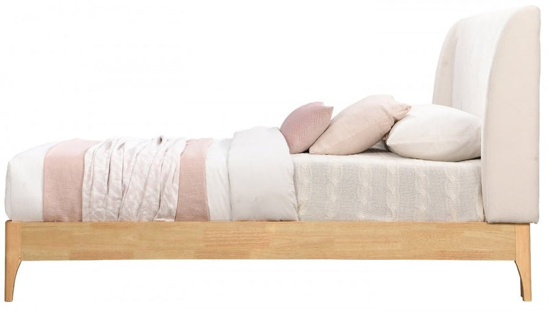 Ventura Fabric Twin Bed Cream - Gate FurnitureTwin Bed