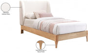 Ventura Fabric Twin Bed Cream - Gate FurnitureTwin Bed