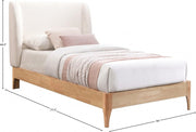Ventura Fabric Twin Bed Cream - Gate FurnitureTwin Bed