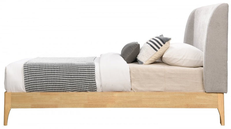 Ventura Fabric Twin Bed Grey - Gate FurnitureTwin Bed