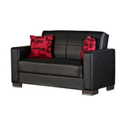 Vermont 63 in. Convertible Sleeper Loveseat in Black with Storage - Gate FurnitureLoveseat