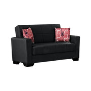 Vermont 63 in. Convertible Sleeper Loveseat in Black with Storage - Gate FurnitureLoveseat