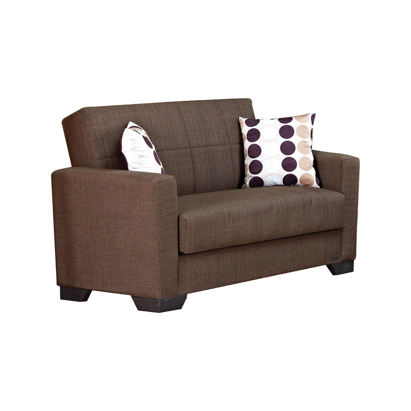 Vermont 63 in. Convertible Sleeper Loveseat in Brown with Storage - Gate FurnitureLoveseat