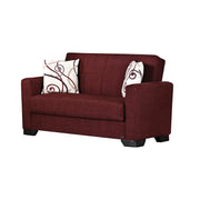 Vermont 63 in. Convertible Sleeper Loveseat in Burgundy with Storage - Gate FurnitureLoveseat
