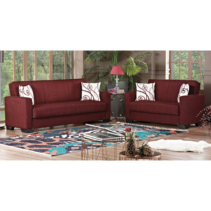Vermont 63 in. Convertible Sleeper Loveseat in Burgundy with Storage - Gate FurnitureLoveseat